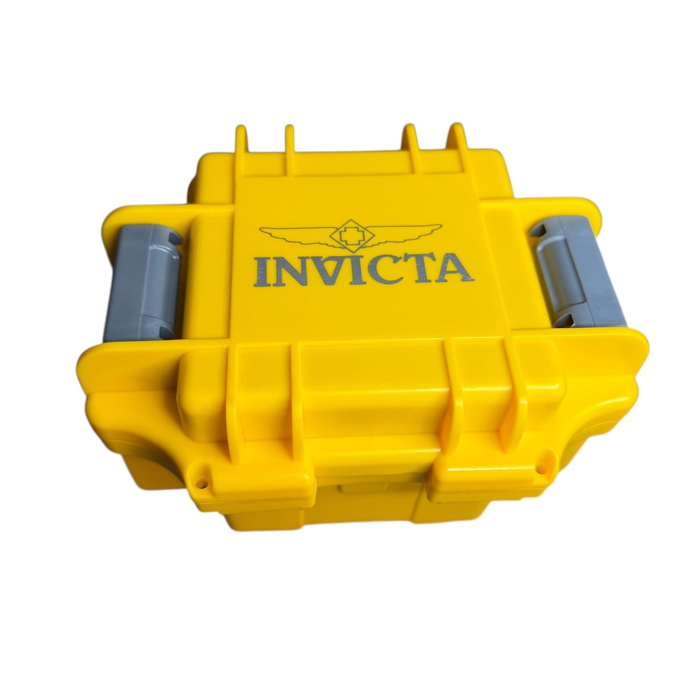 Invicta‎ Yellow Impact Case Single Watch Storage Box Hard Shell Padded Travel